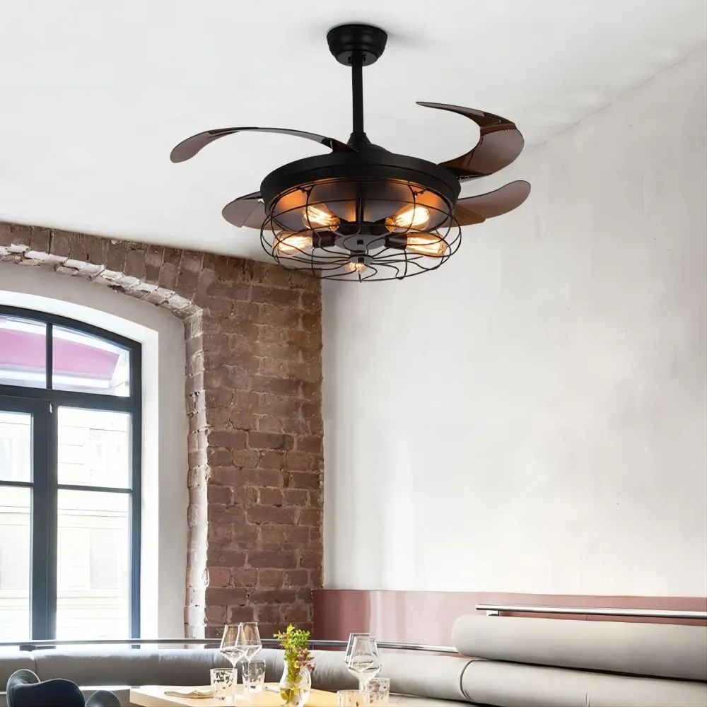 Industrial Ceiling Fan with Retractable Blades