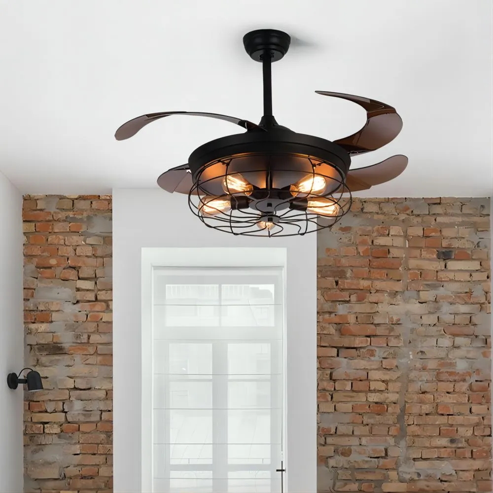 Industrial Ceiling Fan with Retractable Blades