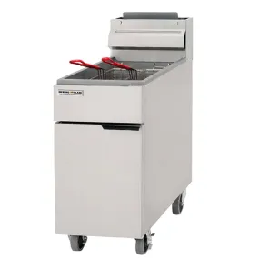 Inferno Blaze Premium IBP-GF-40-NG Natural Gas 40 lb. Floor Fryer – 102,000 BTU