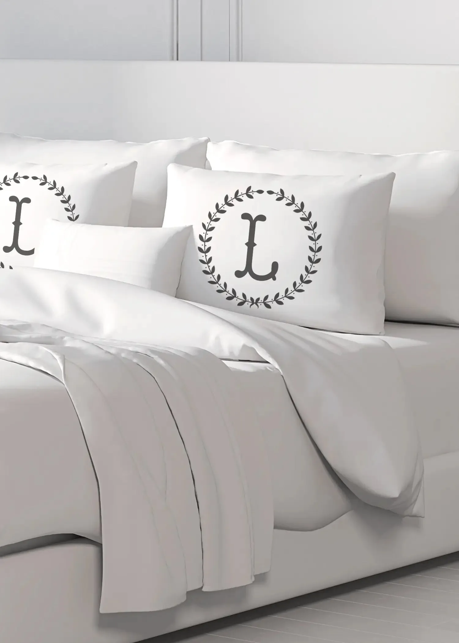 Initial "L" Luxury Bamboo Sateen Pillowcase