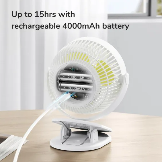 JISULIFE FA18S 3 In 1 Combo Clip Fan Life1 / Clip Table Fan / 4000mAh Battery / 4 Wind Speed / 360° rotation