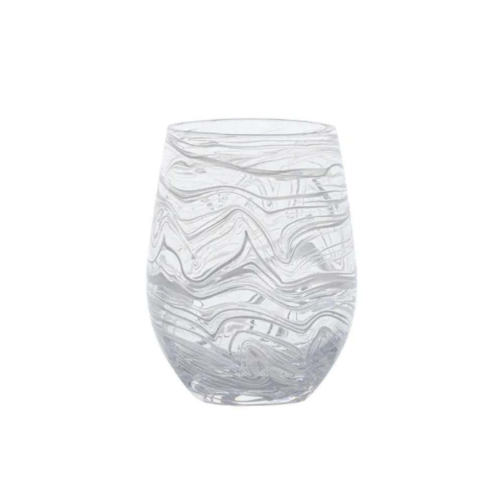 Juliska Puro Marbled Stemless Wine Glass