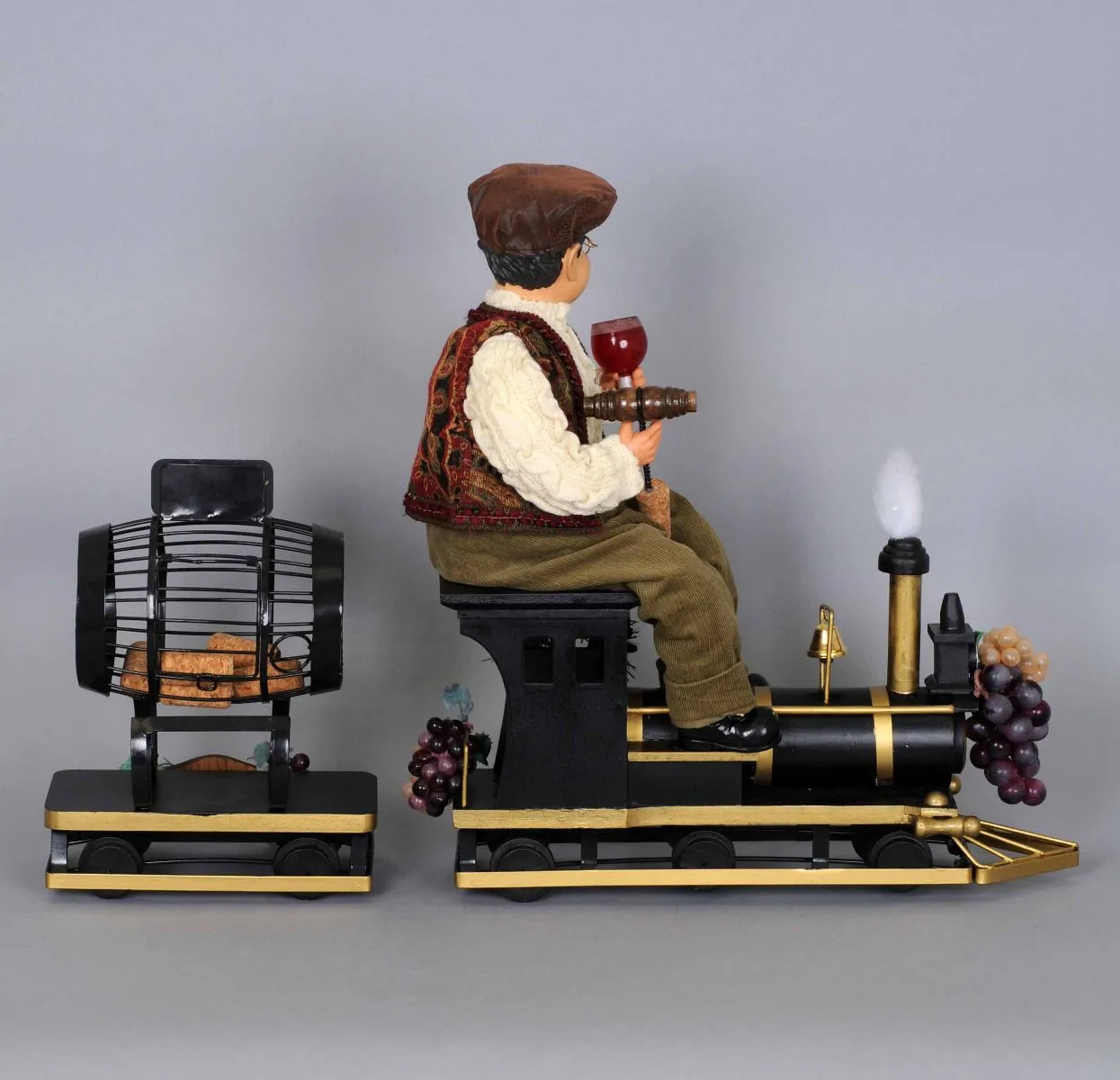 Karen Didion Originals 18" Wine Delivery Train 2 Piece Set