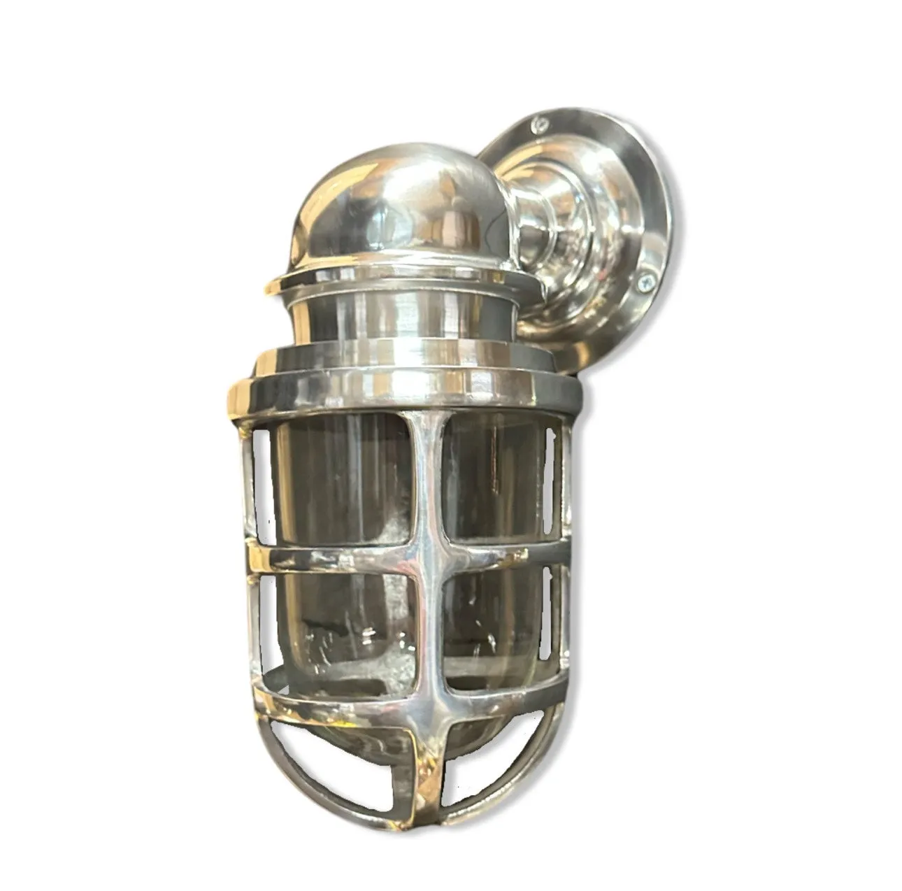 Keswick ~ Bulkhead Outdoor & Bathroom Sconce Wall Light Solid Polished Aluminium |