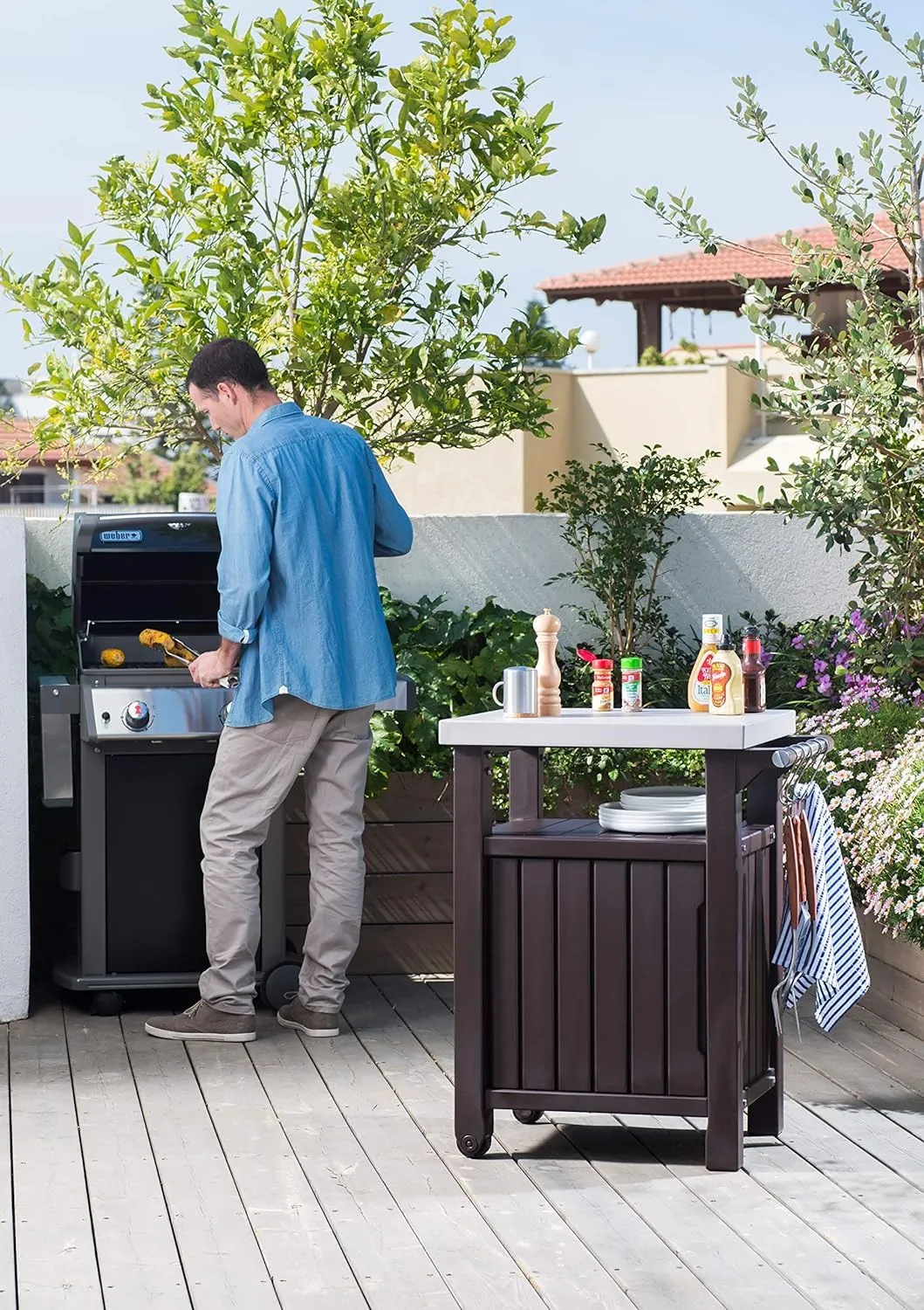 Keter BBQ Side Table Pequeño brown