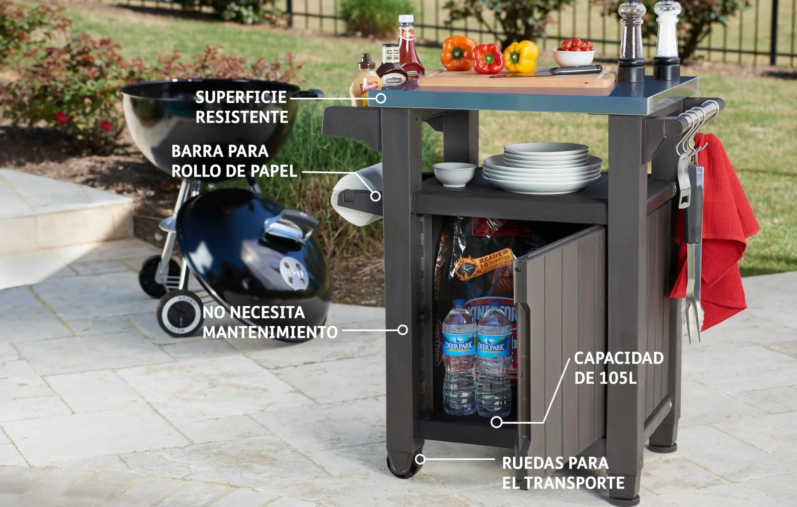 Keter BBQ Side Table Pequeño brown