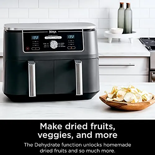 kitchelat DZ401 Foodi 10 Quart 6-in-1 DualZone XL 2-Basket Air Fryer