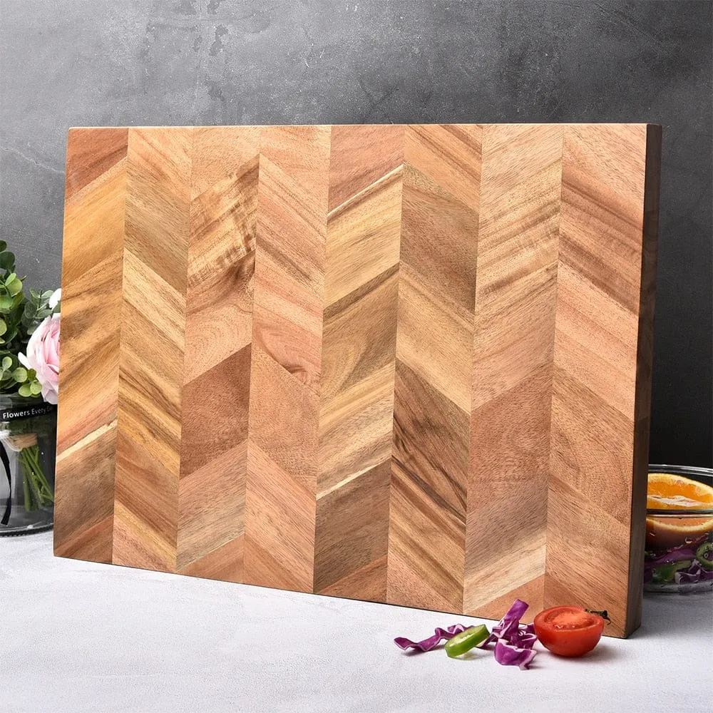 Kitchen Cutting Chopping Board, Acacia Wood Kitchen Cutting Board with End-Grain, Large Wooden Chopping Board Premium Quality