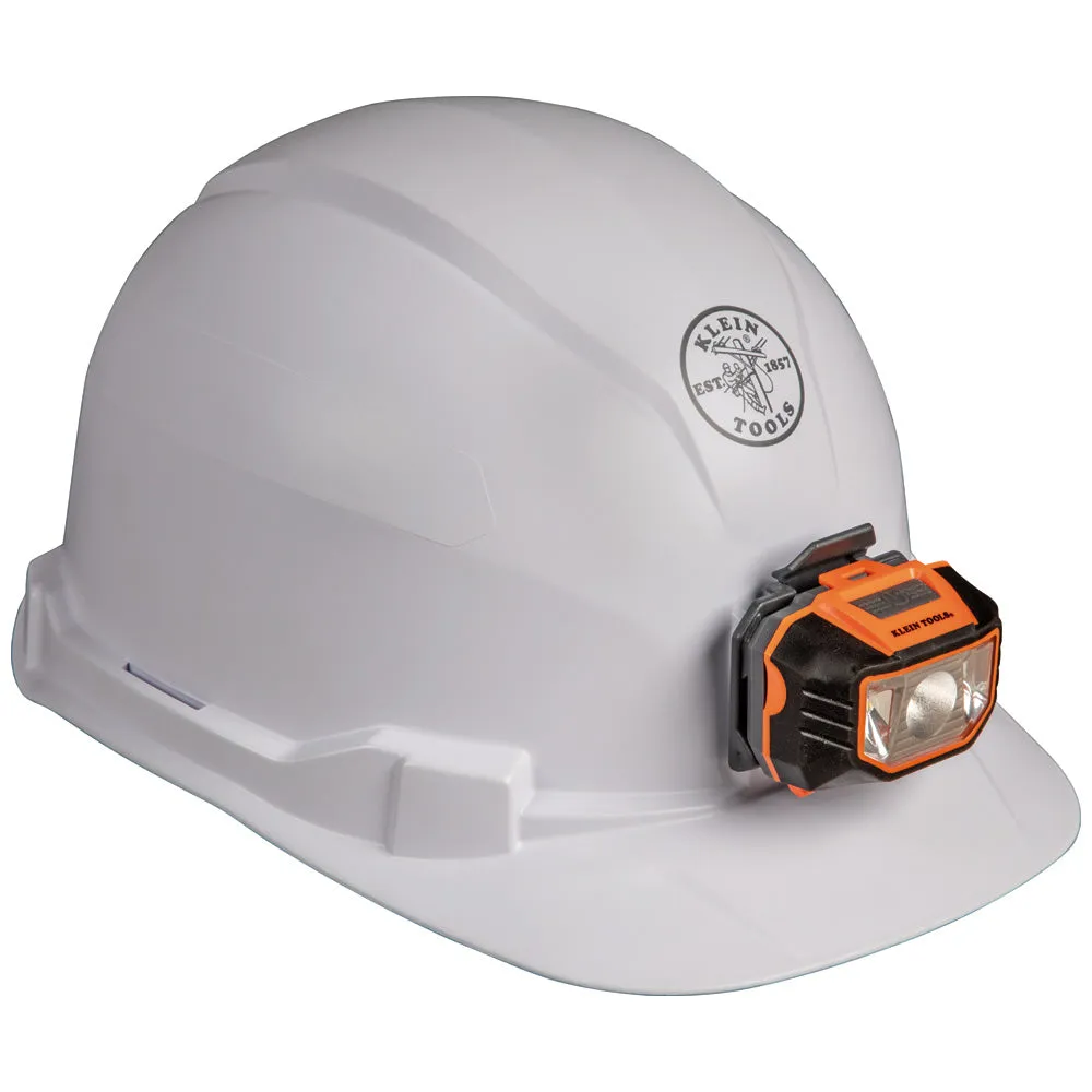 Klein 60107 Hard Hat, Non-vented, Cap Style with Headlamp