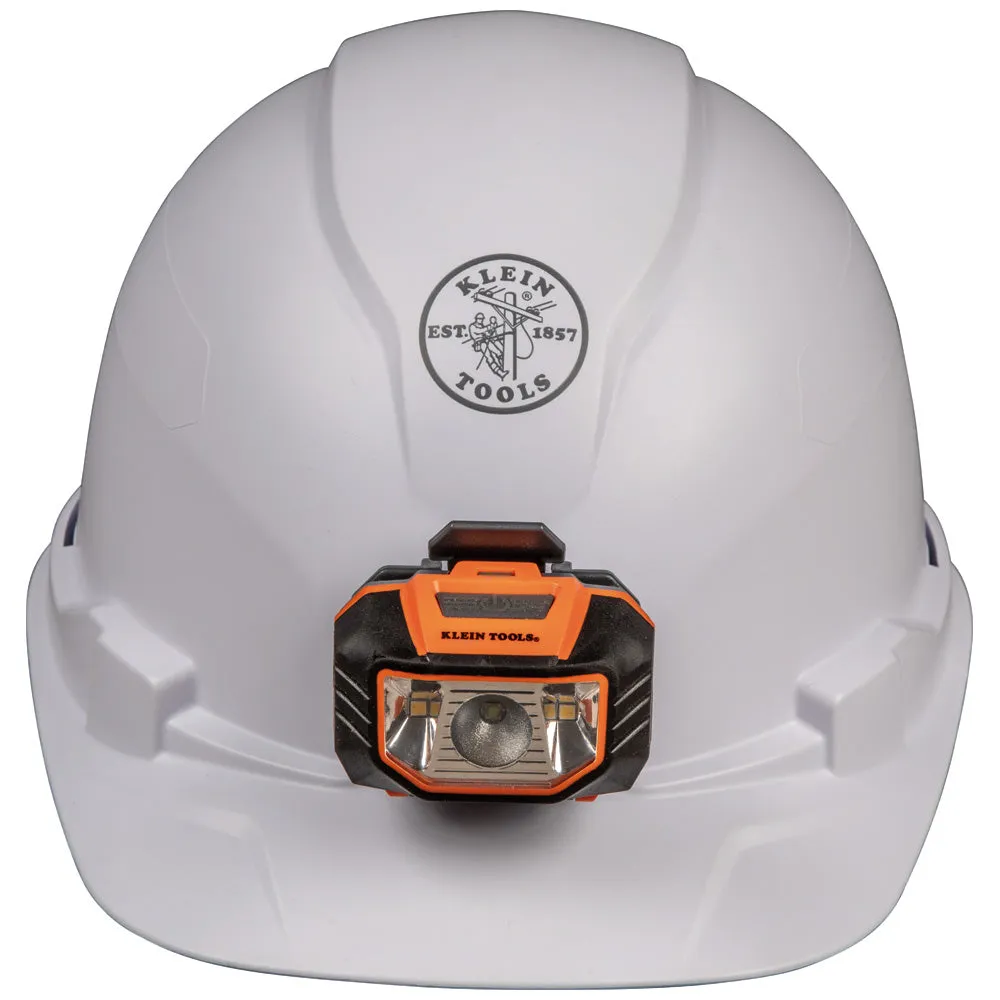 Klein 60107 Hard Hat, Non-vented, Cap Style with Headlamp