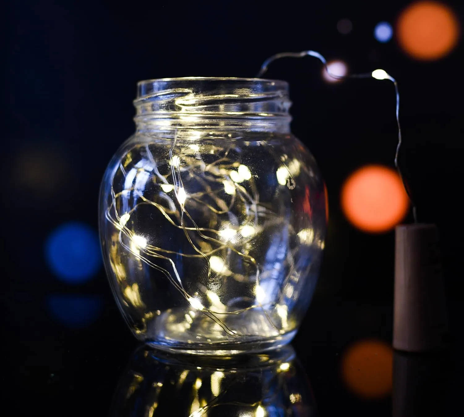 Kuber Industries Wine Bottle String Lights | 20 LED Bottle Cork Copper Wire String Lights | Wine Bottle Lights for Home Decoartion | Battery Powered | Pack of 10 | Warm White