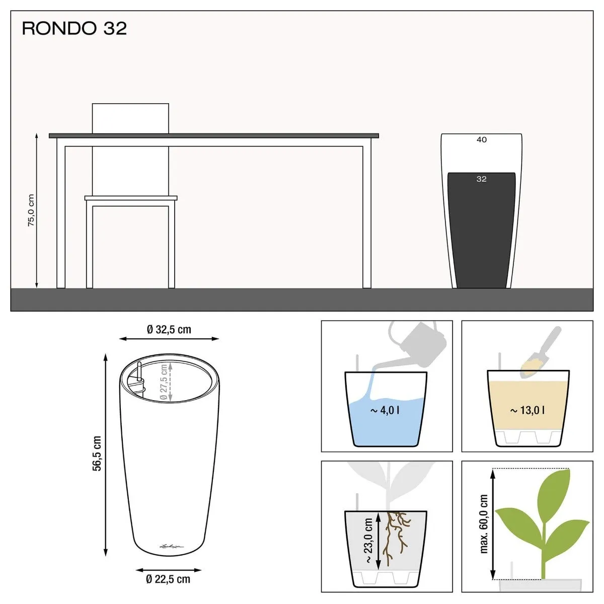 Lechuza Rondo 40 Planter