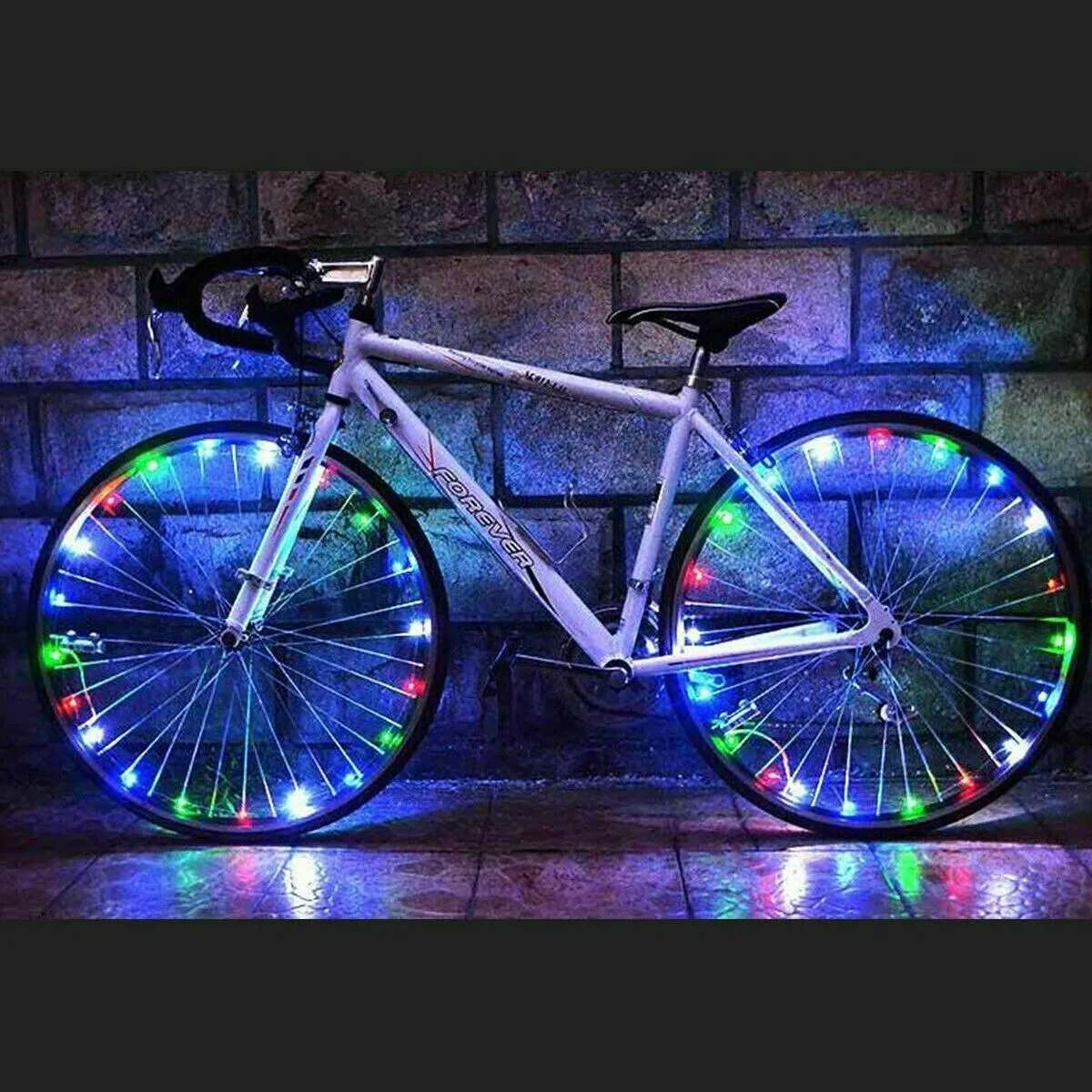 LED Bicycle Bike Cycling Rim String Lights Open & Close Wheel Spoke Waterproof