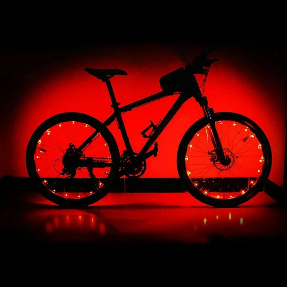 LED Bicycle Bike Cycling Rim String Lights Open & Close Wheel Spoke Waterproof