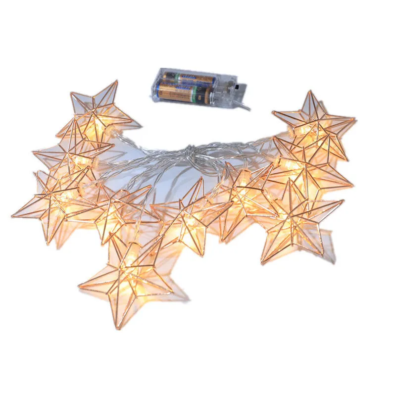 LED Wrought Iron Battery Operated Star String Lights