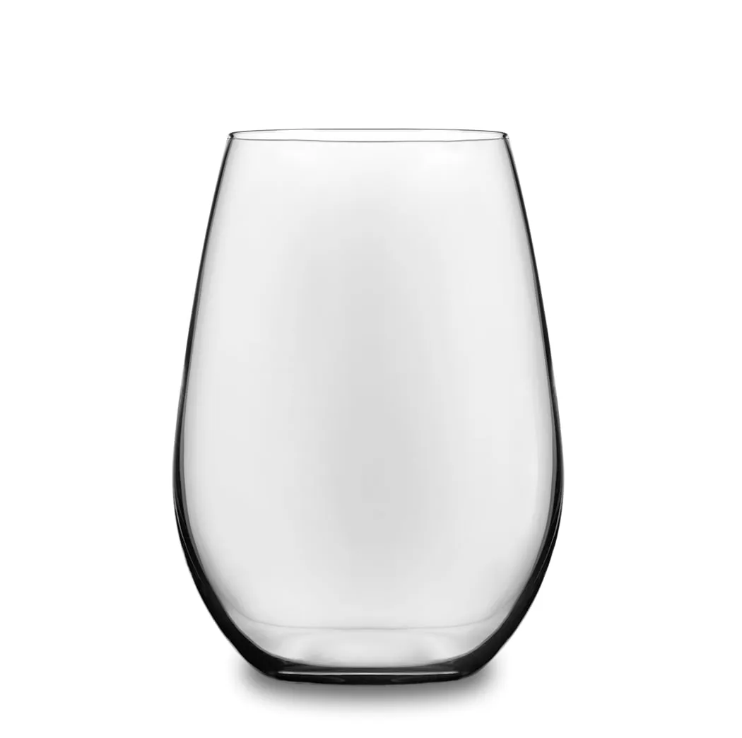 Libbey Signature Kentfield Stemless 12 Piece Wine Glass Party Set for Red and White Wines