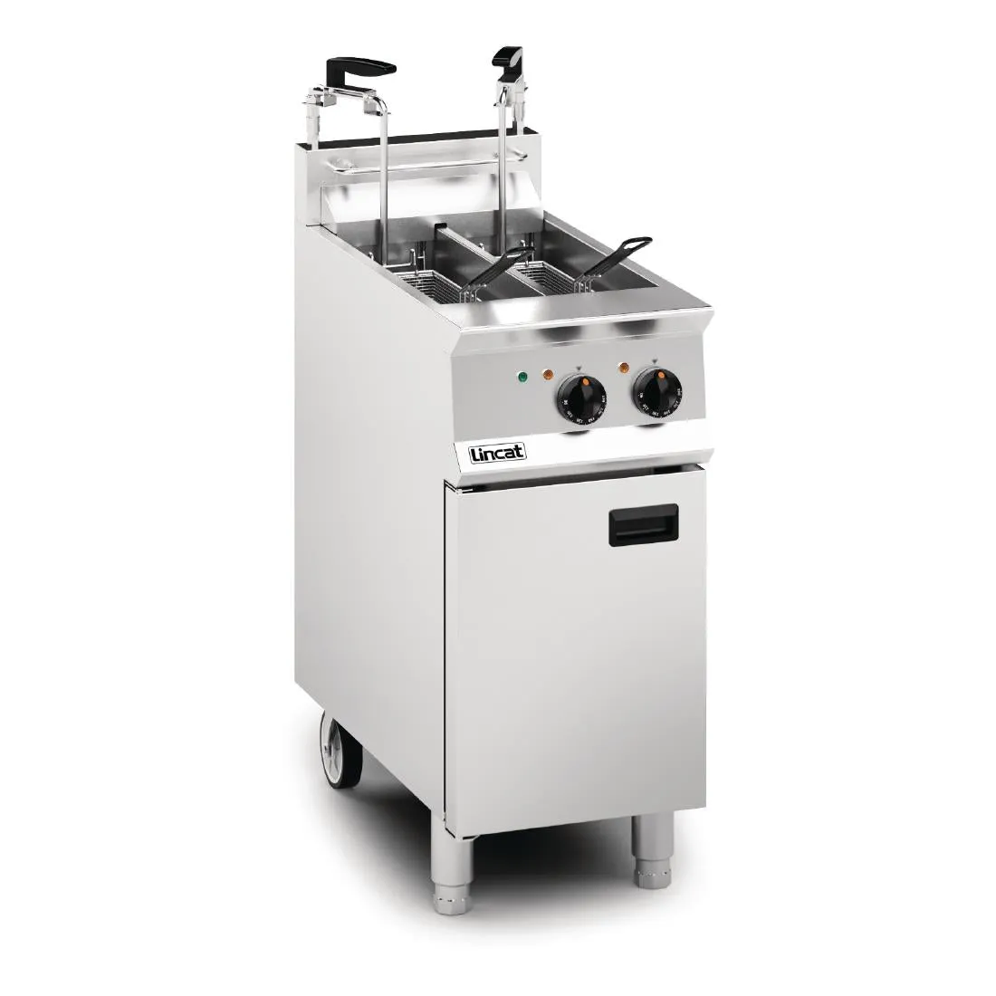 Lincat Opus 800 Twin Tank Twin Basket Free Standing Electric Filtration Fryer OE8105/OP2