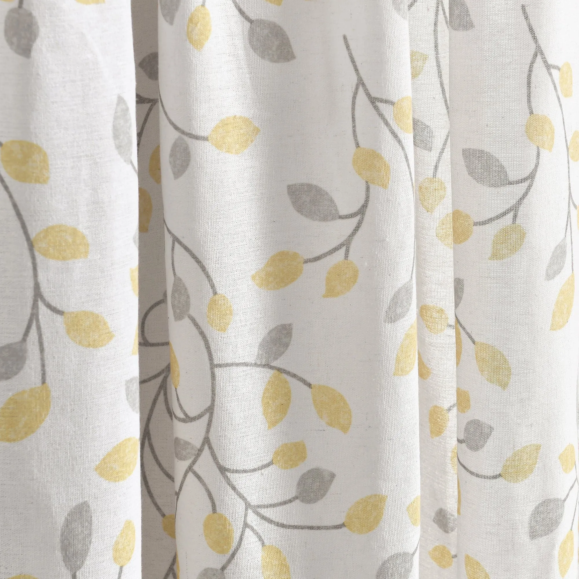 Linen Button Botanical Garden Window Curtain Panel