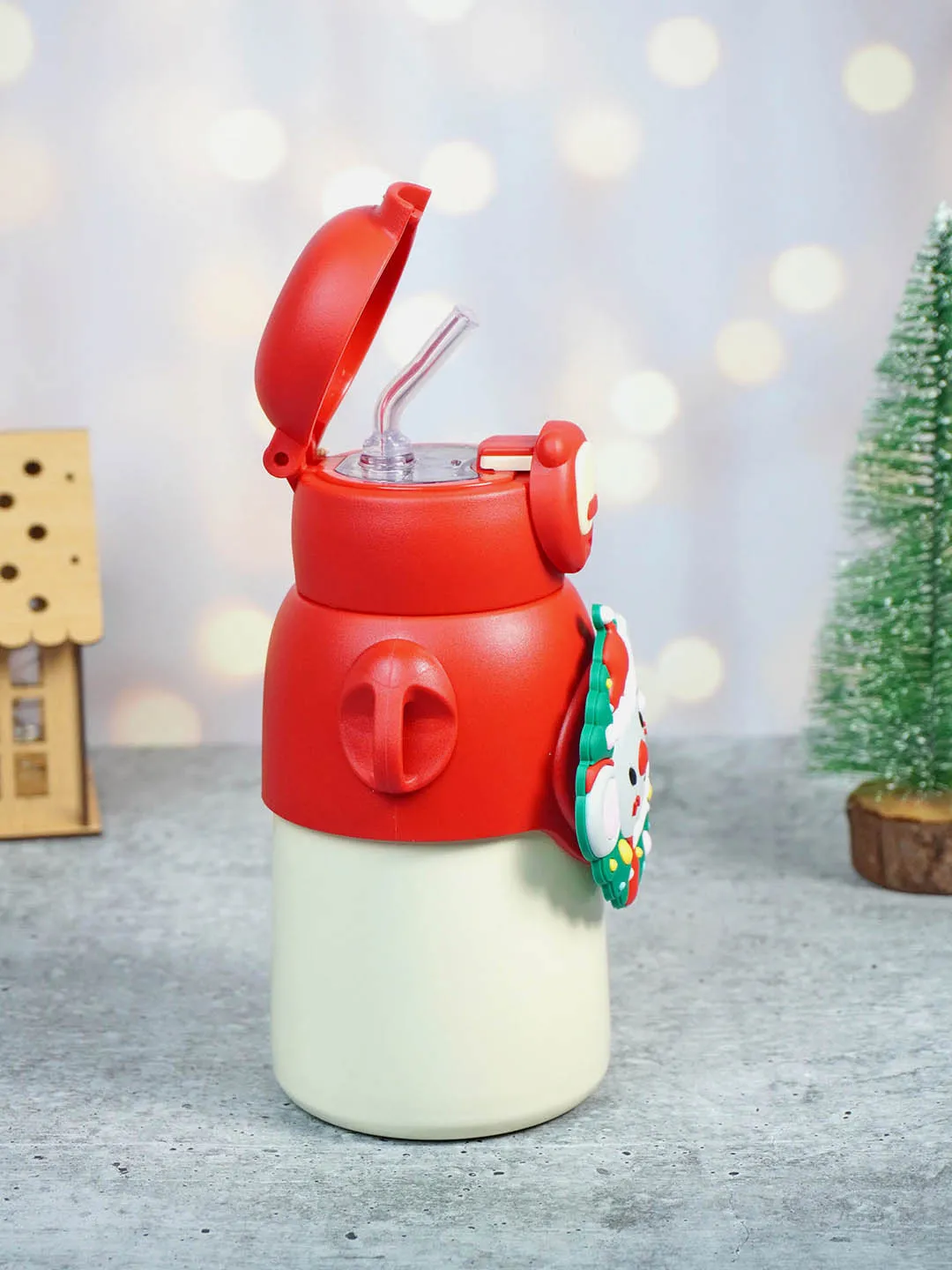 Little Surprise Box Festive Christmas Themed Stainless Steel Water Bottle For Toddlers & Kids