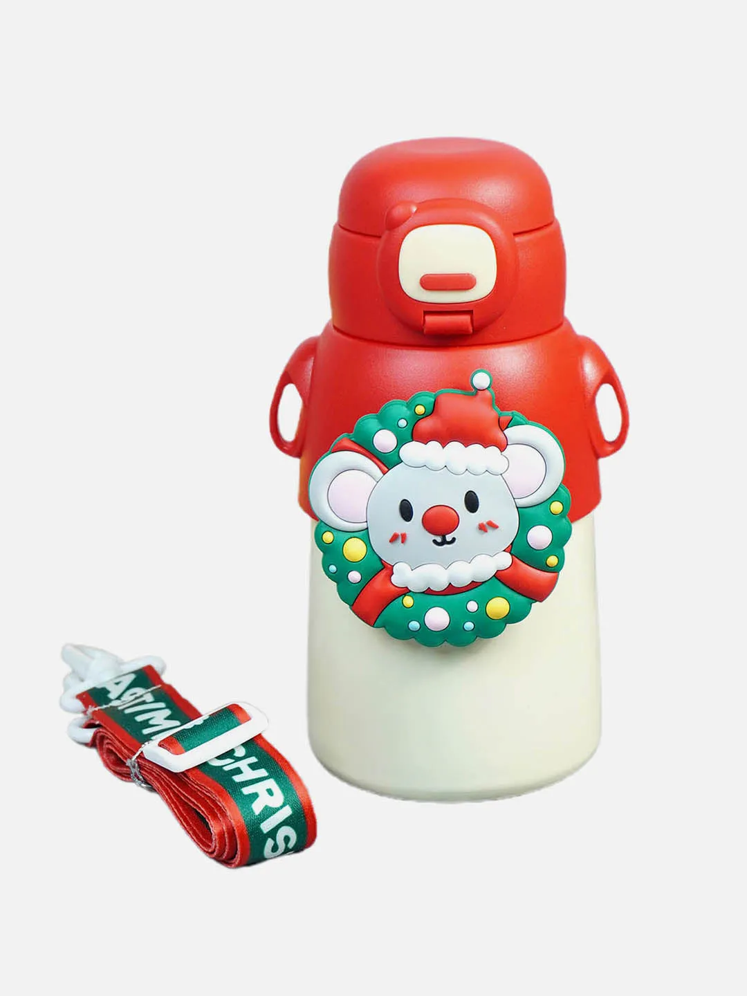 Little Surprise Box Festive Christmas Themed Stainless Steel Water Bottle For Toddlers & Kids