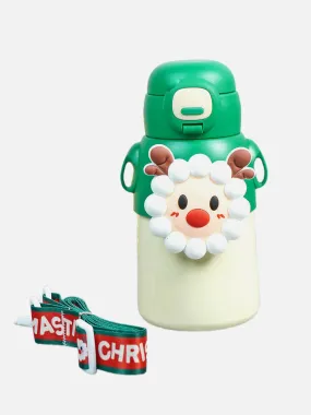 Little Surprise Box Festive Christmas Themed Stainless Steel Water Bottle For Toddlers & Kids