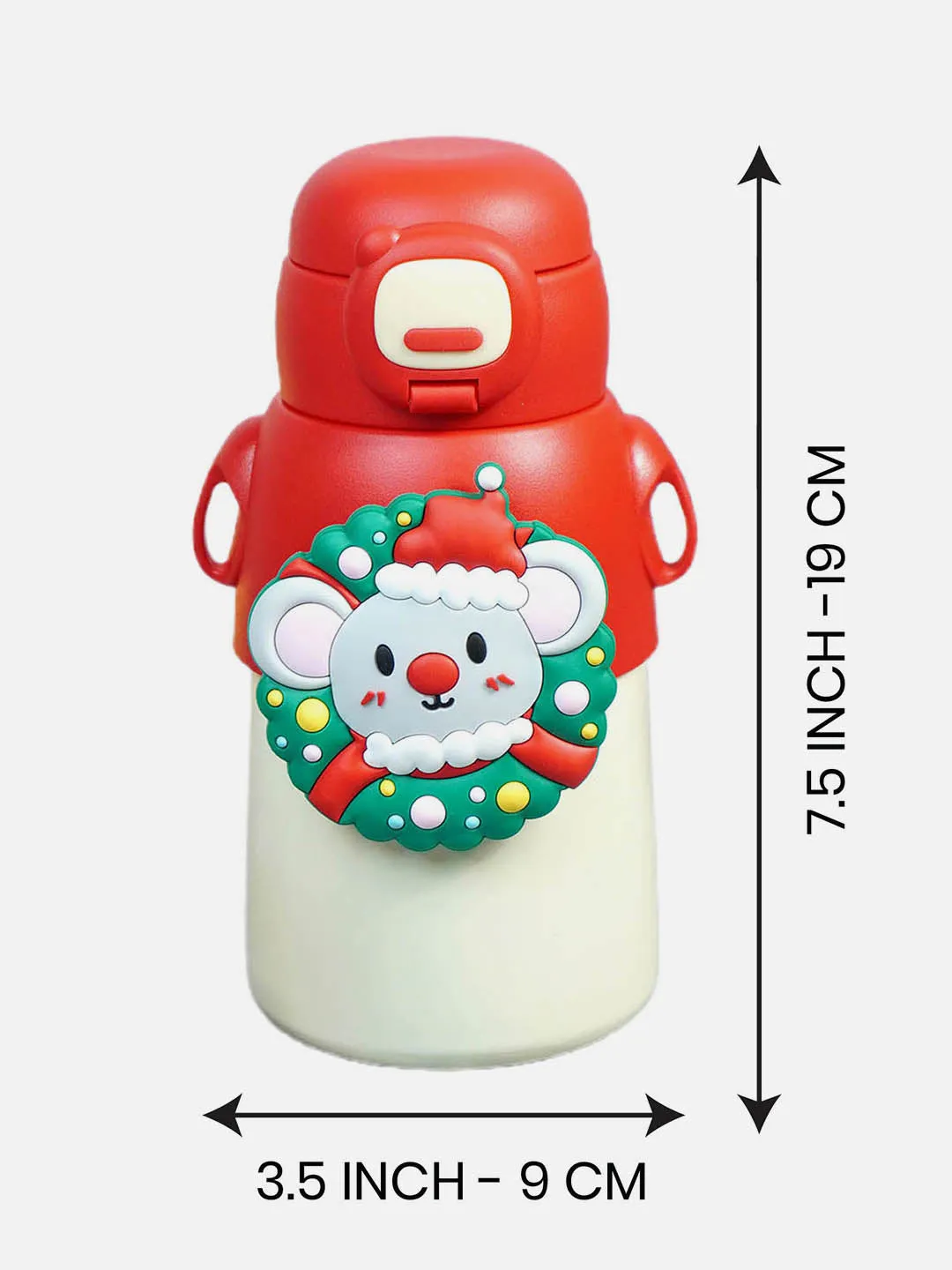 Little Surprise Box Festive Christmas Themed Stainless Steel Water Bottle For Toddlers & Kids