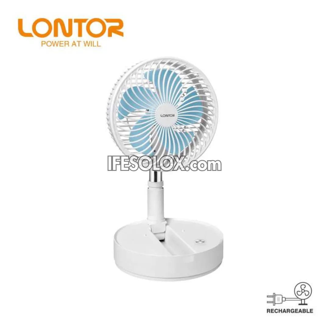 LONTOR 7" Rechargeable Standing Fan with 3-Blades (CTL-MF028-7) - Brand New