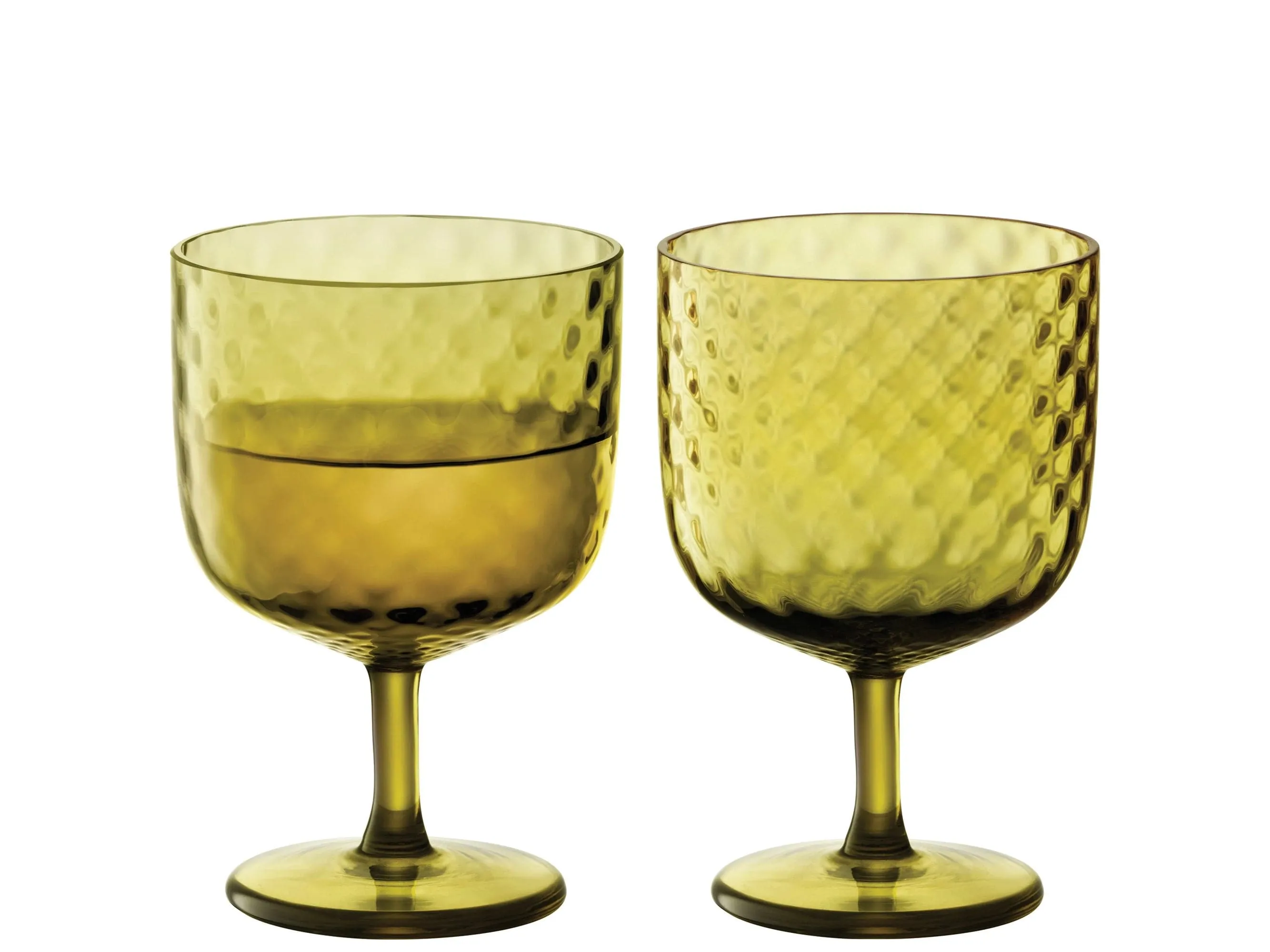 Lsa Dapple Wine Glass Woodland Green X 2