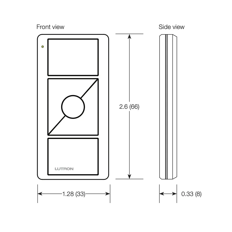 Lutron PJ2-3BRL Pico 3-Button Wireless Fan Control