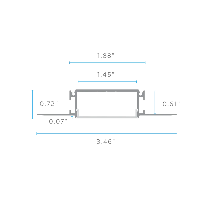 Luxrite LR43080 Recessed LED Tape Mud In Channels 1.45"