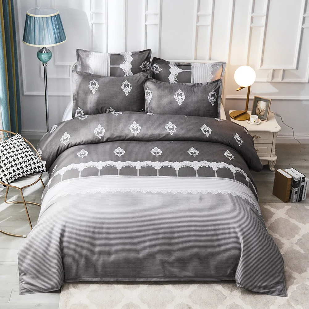 Luxury Comforter Bedding Set Printed Duvet Cover Pillowcases