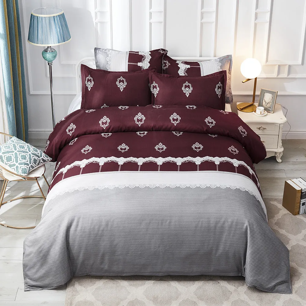 Luxury Comforter Bedding Set Printed Duvet Cover Pillowcases