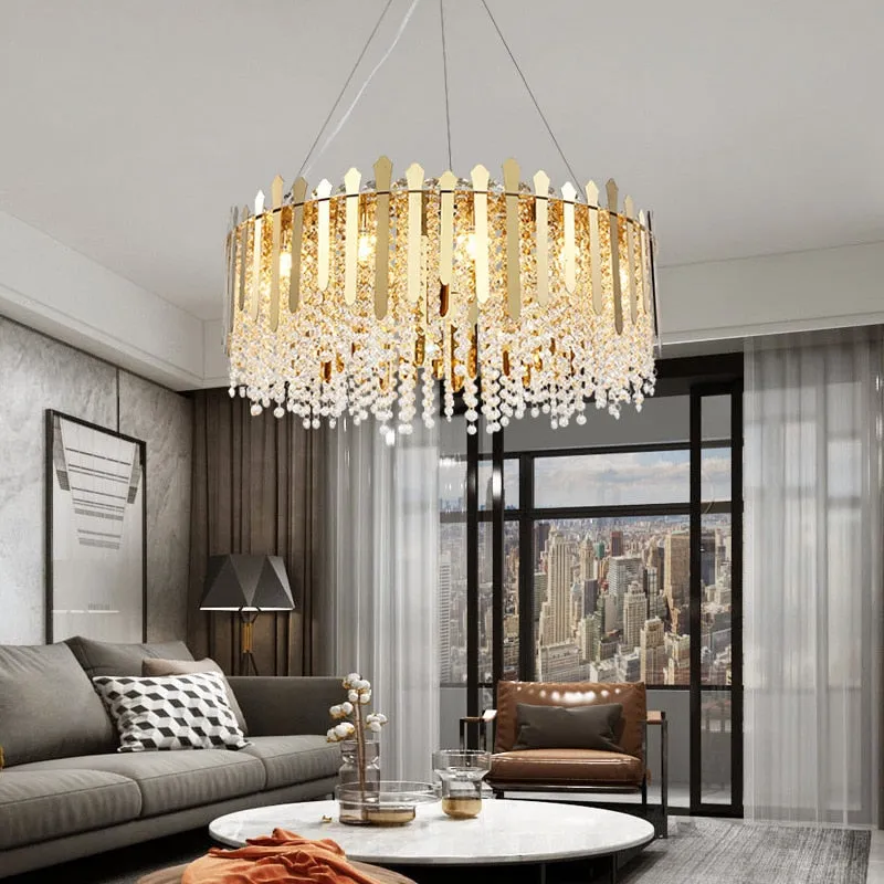 Luxury Dimmable LED Ceiling Chandeliers - Glass Gold Hanging Lamps with Remote Control for Home Decor & Dining Table Lustres