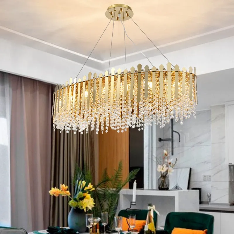 Luxury Dimmable LED Ceiling Chandeliers - Glass Gold Hanging Lamps with Remote Control for Home Decor & Dining Table Lustres