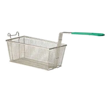 Magnum Fryer Basket with Green Handle, 13.25" x 6.5" x 5.8"