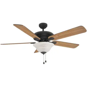 Matte Black 52" Ceiling Fan w/ Light Kit : 3561