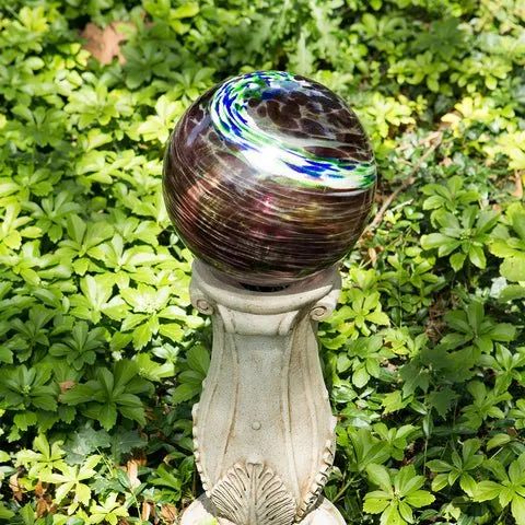 Mauve Swirl Glow in the Dark Glass Gazing Globe - 10”