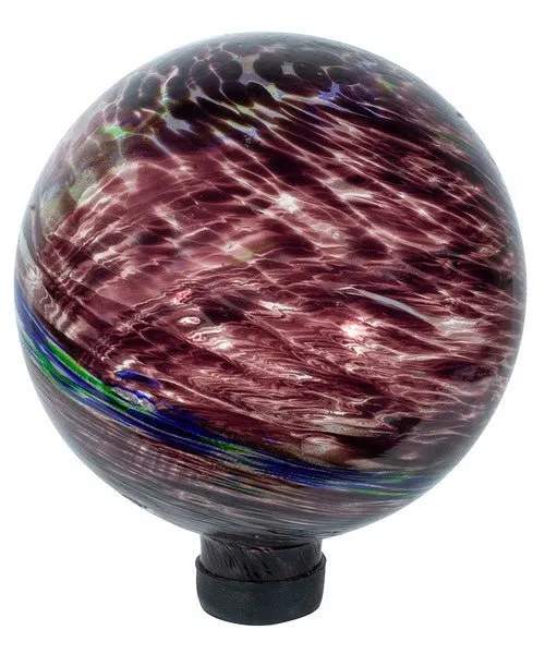 Mauve Swirl Glow in the Dark Glass Gazing Globe - 10”