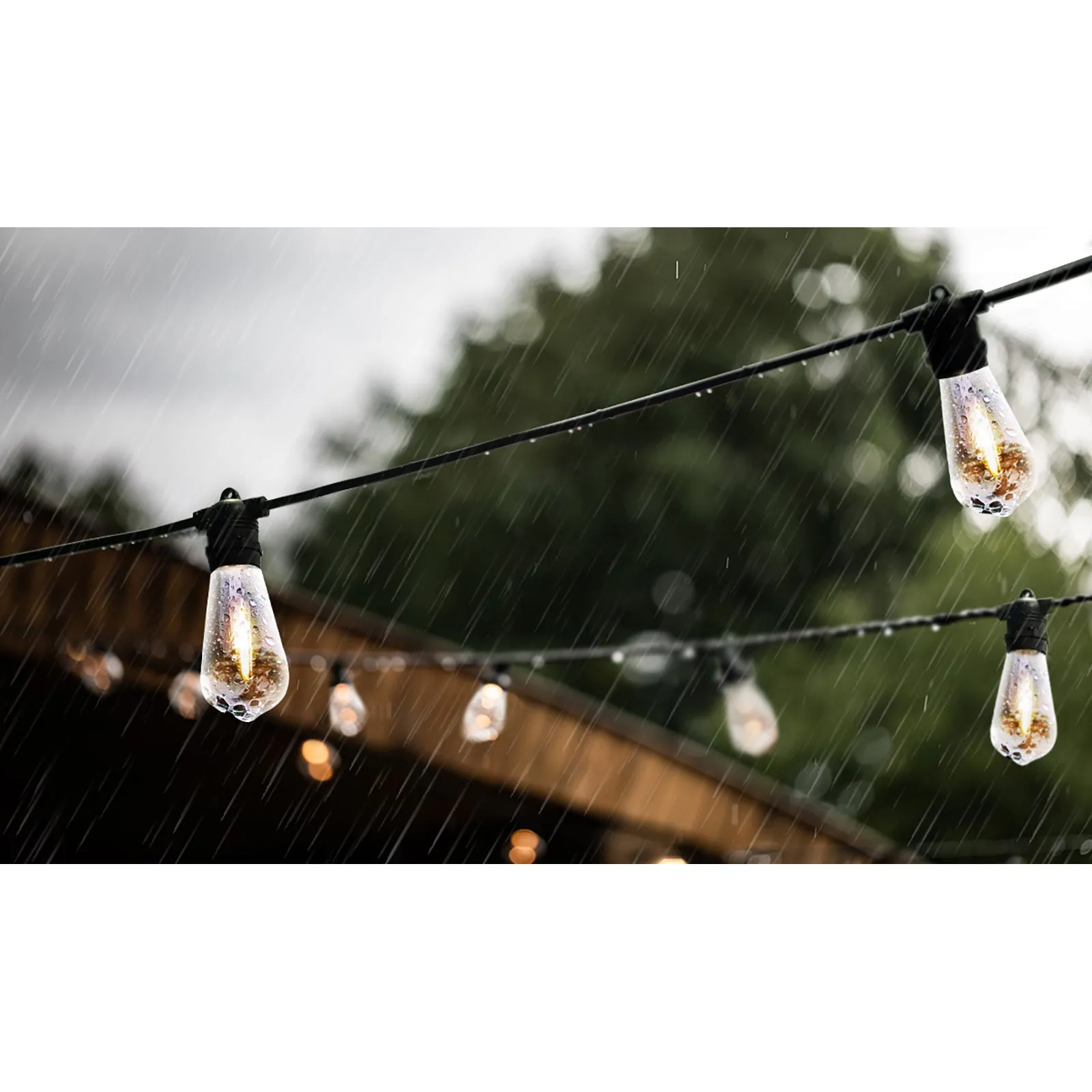 Mazam 41M LED Festoon Lights String Light Waterproof Outdoor Wedding Party