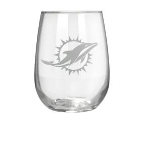 Miami Dolphins 17 oz. Stemless Wine Glass