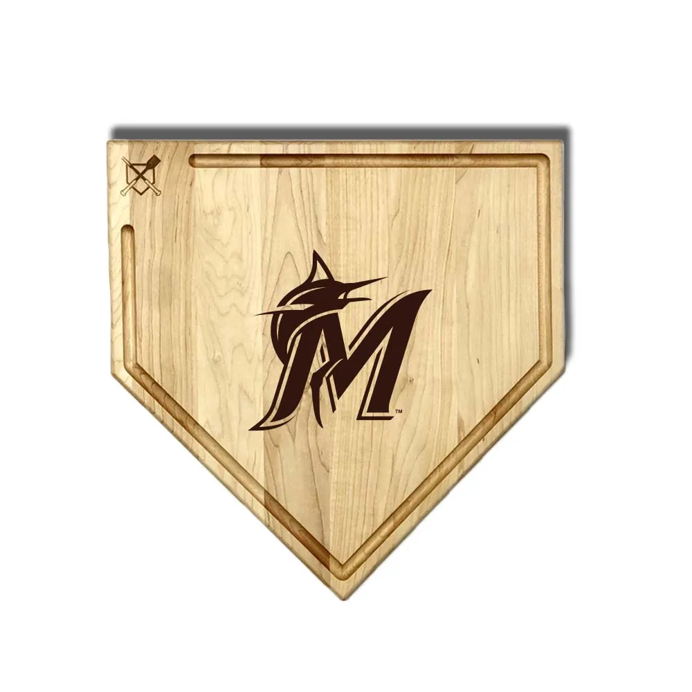 Miami Marlins Home Plate Cutting Boards | Multiple Sizes | Multiple Designs