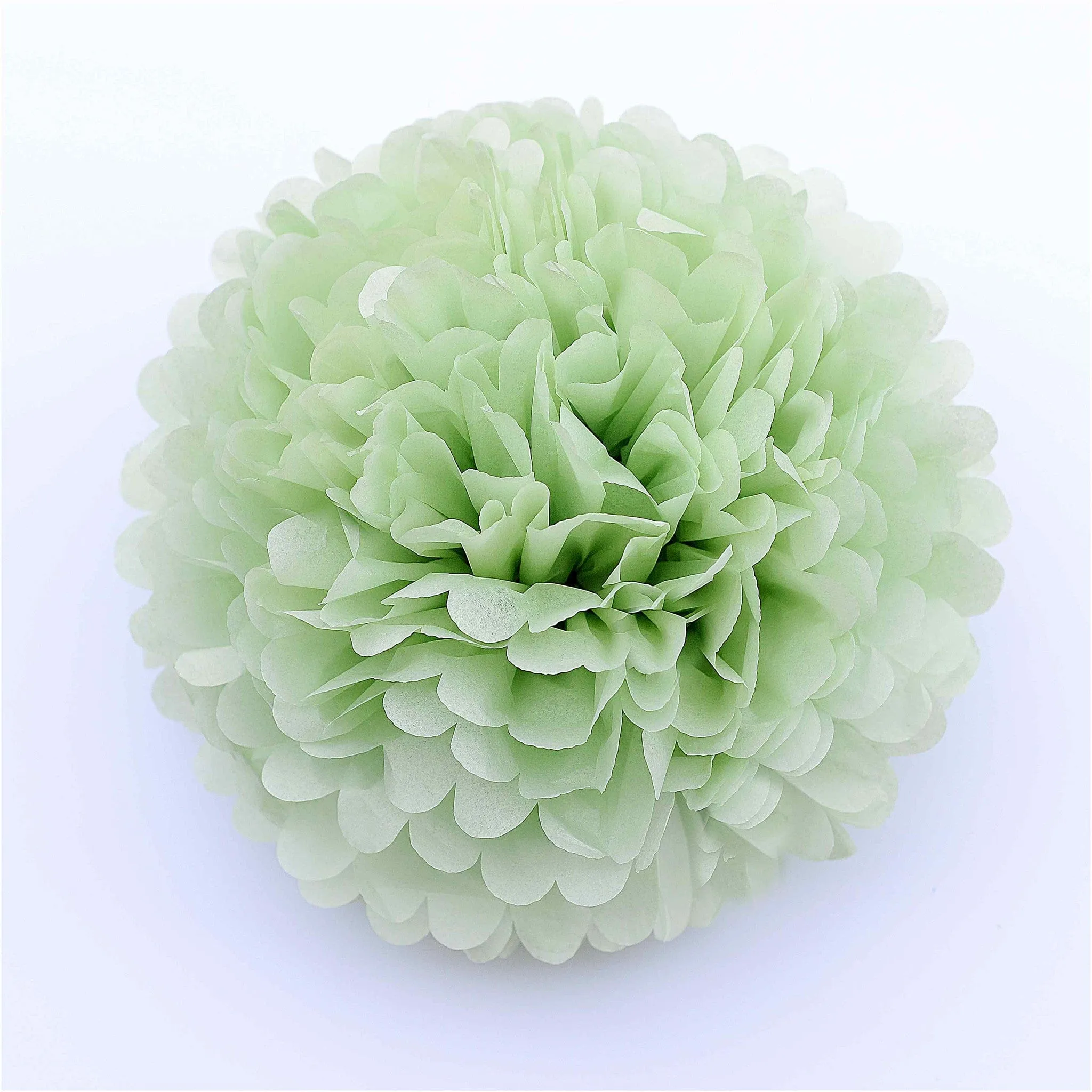 Mini 15cm Light green green tissue paper pom pom