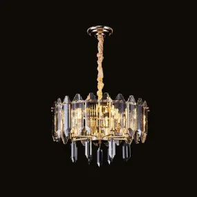 Minimalist Clear Crystal Ceiling Chandelier for Living Room - Elegant Round Suspension Lamp