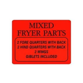 Mixed Fryer Parts Label | Roll of 1,000