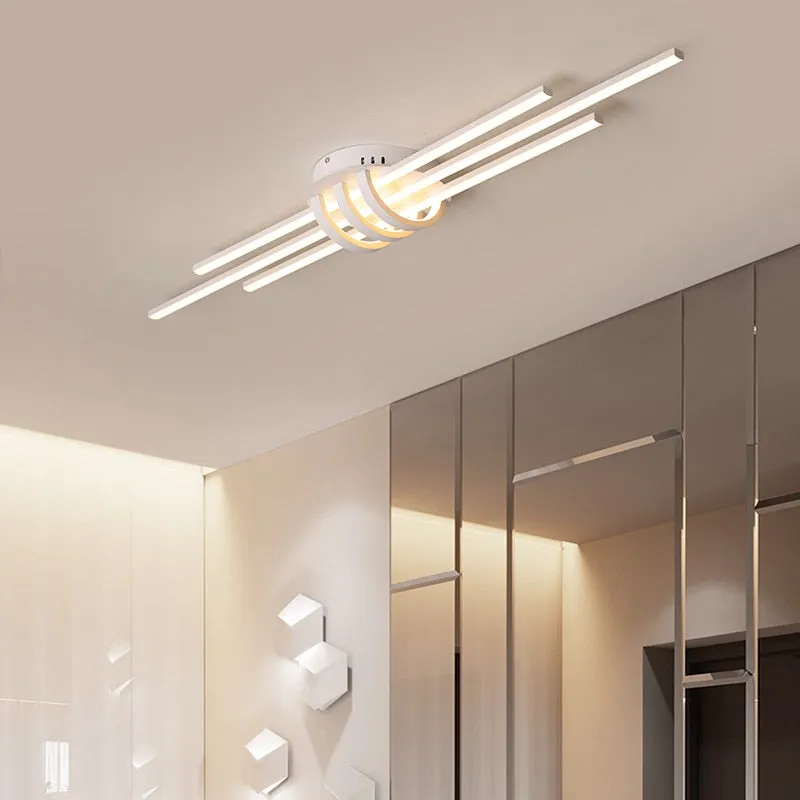 Modern Led Chandeliers For Bedroom Corridor Foyer Living Room Matte Black/White Led Ceiling Chandelier Fixtures 90-260V