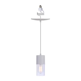 Modern White & Clear Cylinder Instant Pendant Recessed Can Conversion Kit