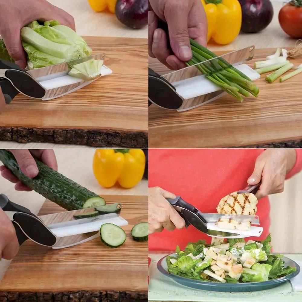 Multi-Function Clever Scissors Cutter 2 in 1 Cutting Board