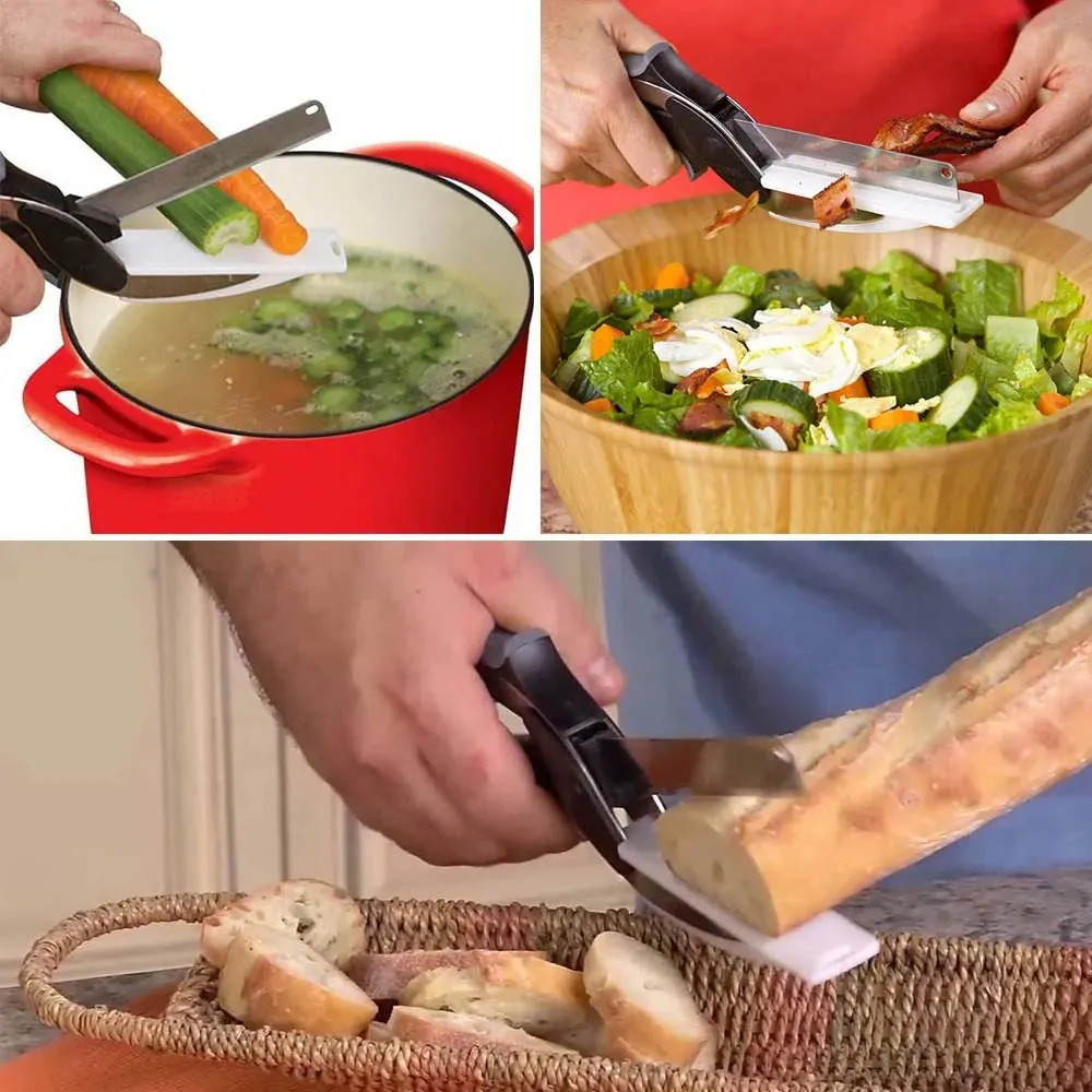 Multi-Function Clever Scissors Cutter 2 in 1 Cutting Board