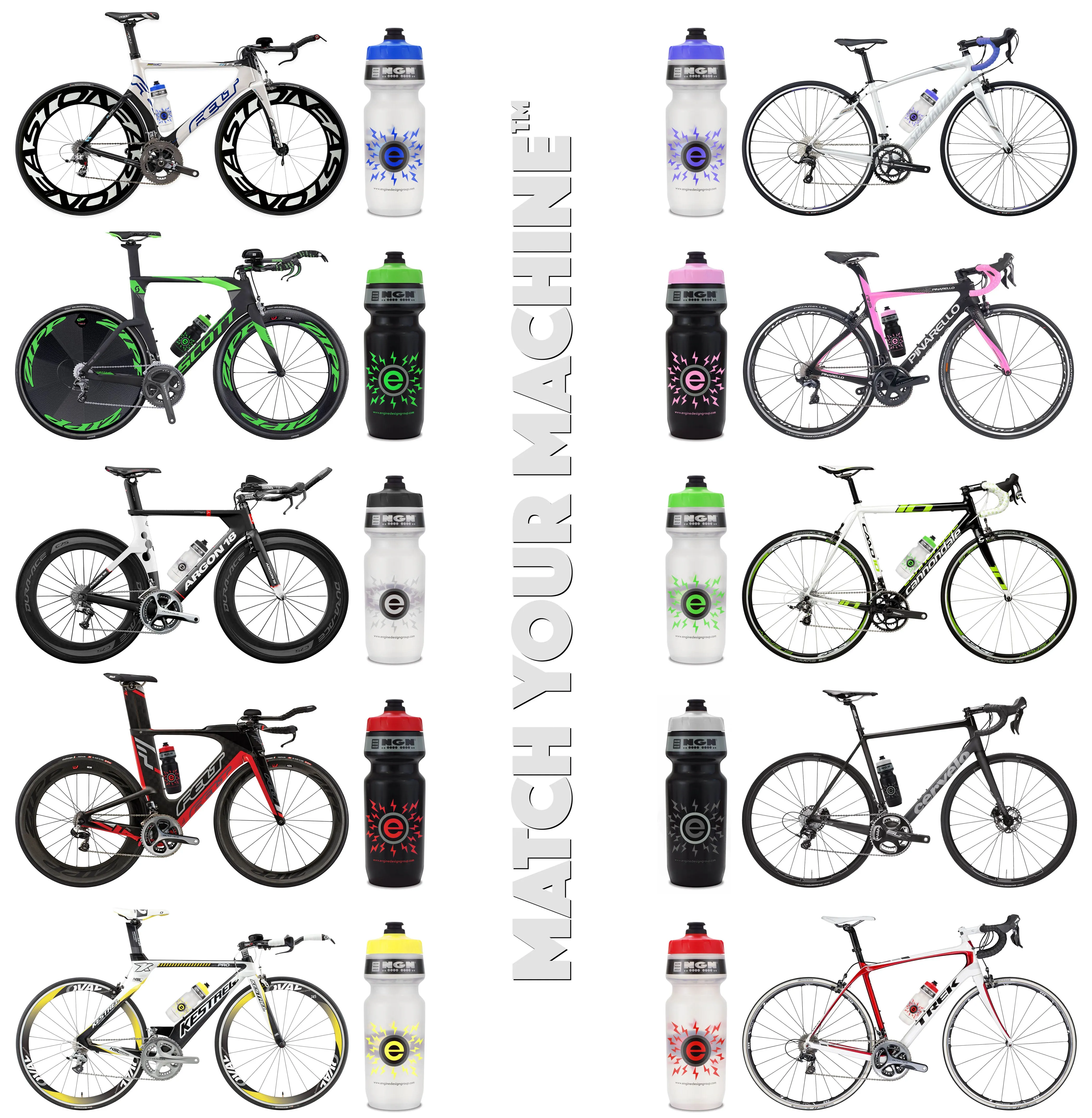 NGN Sport – High Performance Bike Water Bottles – 24 oz | Clear & Yellow (2-Pack)