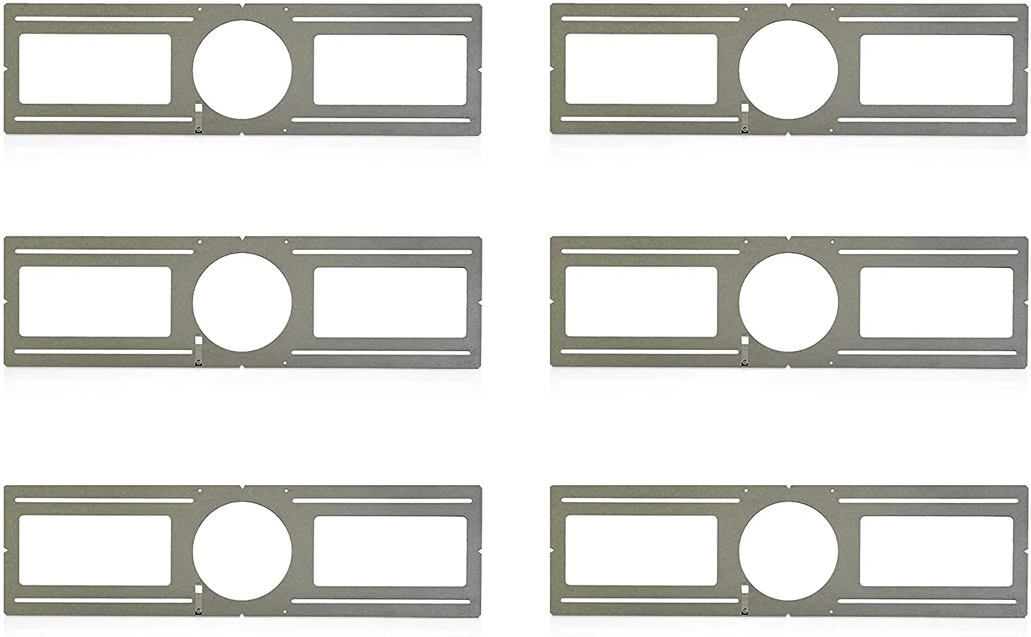 OhLectric Recessed LED Light Plate - Slim Light Kit Bracket - New Construction Light Mounting Plate with Notches - Steel, Pack of 6 (26" Flat Rough-in Plate for 4" Models)